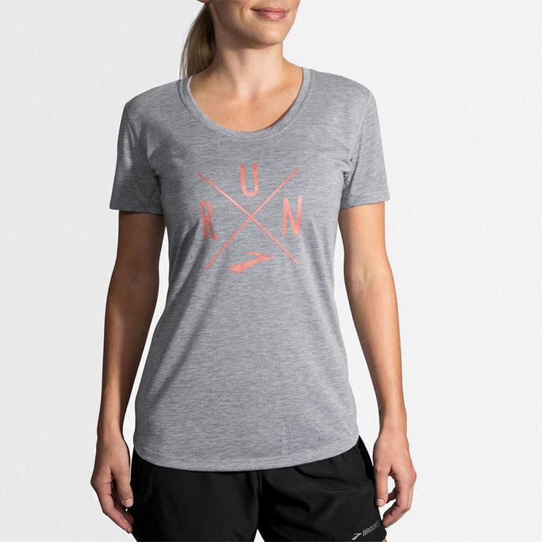 Brooks Distance Graphic Israel - Women's Running Tank Top - Grey (05126-IXNU)